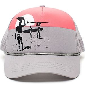 ENDLESS SUMMER Surfing Movie Gray/Pink Hat Cap Trucker Curved Maui Pride Surfer